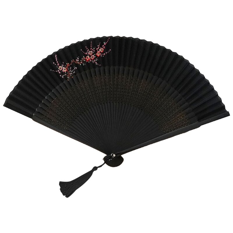 Vintage zijden vouwventilator Chinees Japans bloemenpatroon Dames Danshandventilatoren G6KA