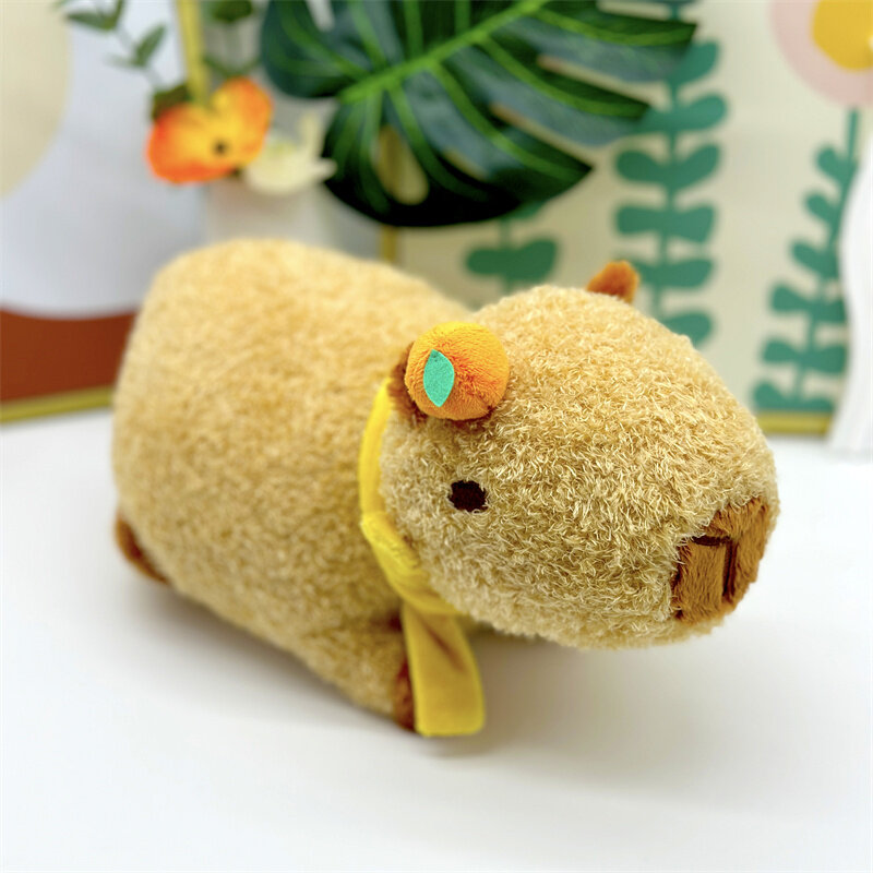 Peluche de la vida Real de Amuse Capybara Mochi, Fluffty Capybara, lindo juguete de peluche