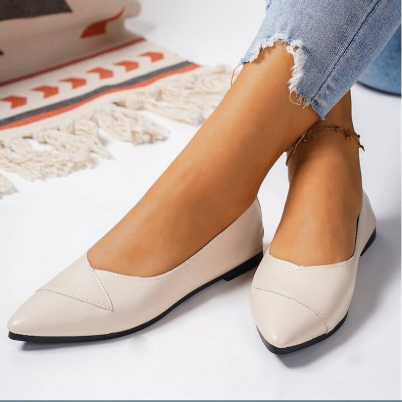 Simple and Fashionable Single Shoe Women's 2024 Spring and Autumn New Pointed Shallow Mouth Casual Women's Shoes