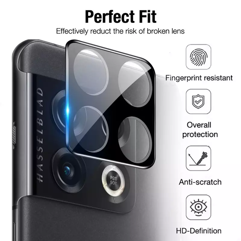 Protector de pantalla de vidrio templado para cámara de teléfono móvil, película de cobertura completa para OnePlus 10, 11, 9 Pro, 9RT, Nord 2, 8T, 3 piezas