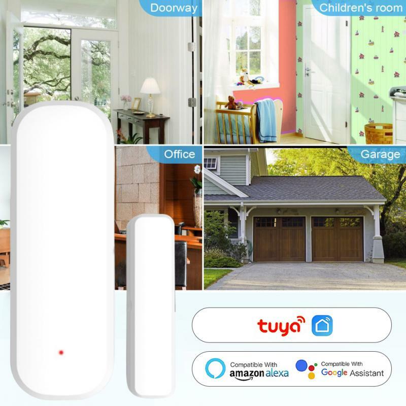 Nuovo Tuya Smart WiFi Door Window Sensor Alarm rilevatori magnetici aperti/chiusi Smart Home Security Protection Alexa Google Home