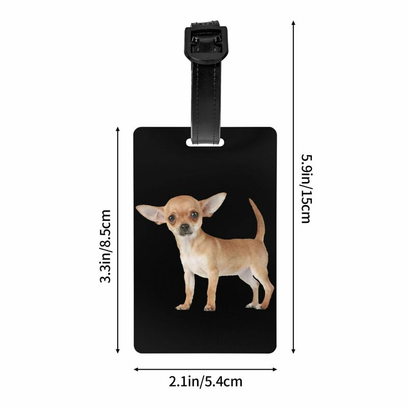 Tag bagasi anjing Chihuahua kustom Tag bagasi perlindungan privasi koper label tas Travel
