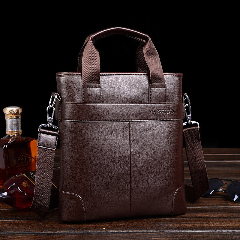 Винтажный Мужской кожаный портфель, деловая вертикальная сумка, роскошная мужская сумка-мессенджер через плечо, Офисная Сумка для документов