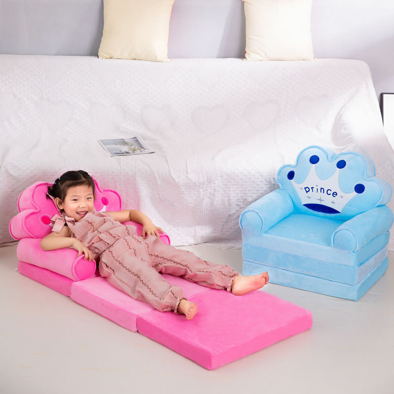 Sofa Anak-anak Sofa Penutup Kartun Malas Lipat Sofa Kecil Tempat Tidur Anak Perempuan Putri Bayi Balita Tujuan Ganda Furnitur Kursi Anak-anak