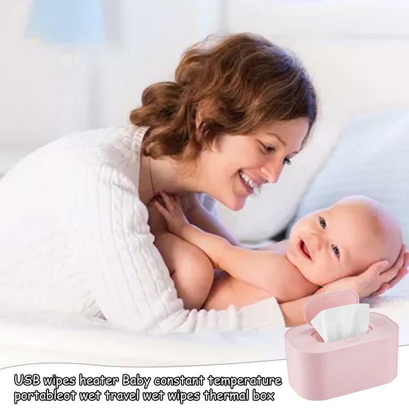 Calentador de toallitas para bebés, dispensador de caja de calentamiento de pañuelos, uniformemente, calentador de pañales, adecuado para 80 toallitas acolchadas