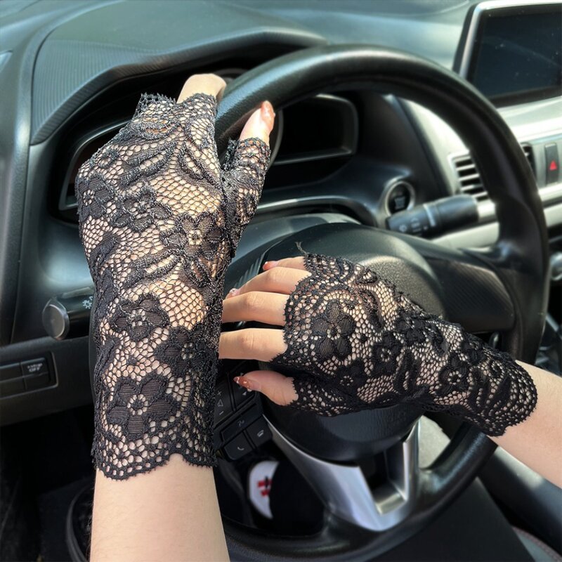 Кружевные перчатки, кружевные перчатки, солнцезащитные перчатки, свадебные перчатки для невесты, свадебные перчатки, перчатки для вождения