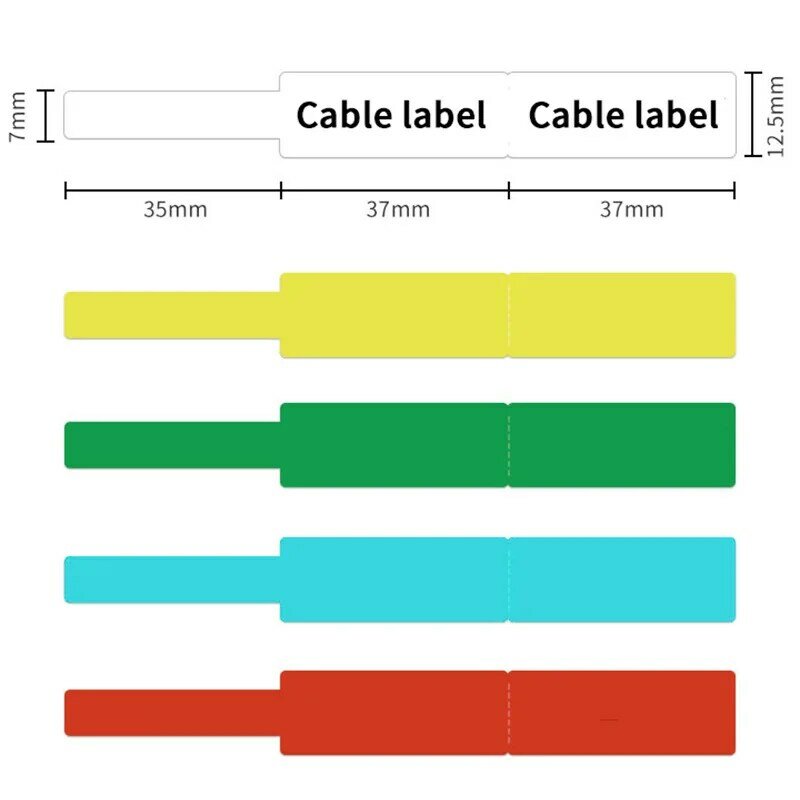5pk d30label band klebe kabel draht etikett aufkleber (12,5mm x 74mm + 35mm) 65 etiketten Scratch-Resistantp11 p15 etikett