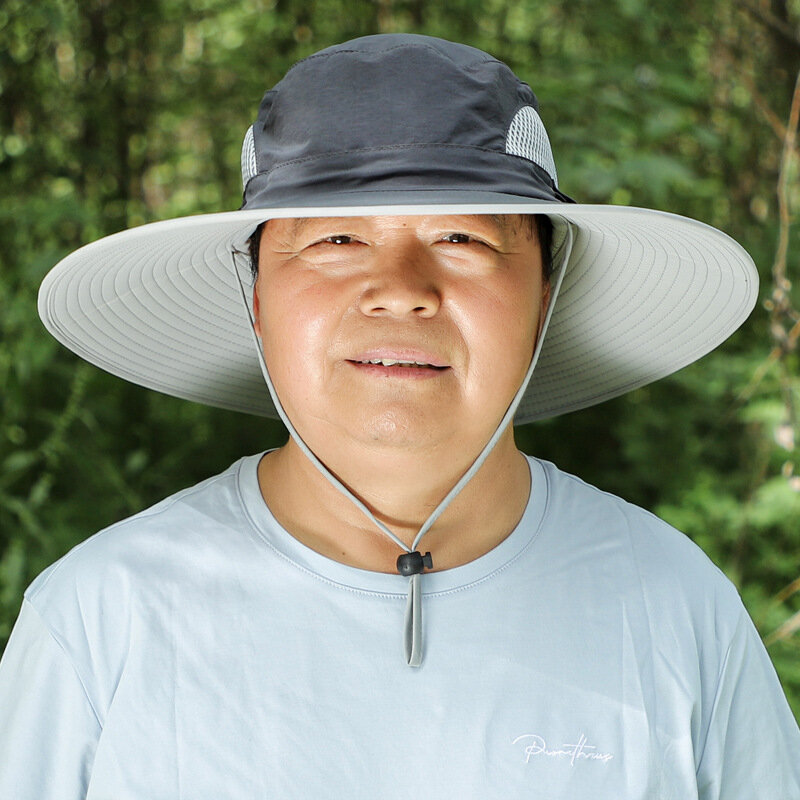 Chapéu de sol masculino, cabeça grande em volta do chapéu, tamanho grande, cabeça grande, cara grande, gorda masculina, chapéu de pescador, boné protetor solar, 60-65cm