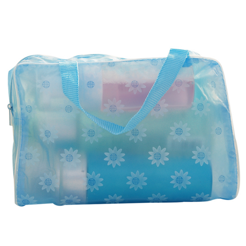 Travel Portable Cosmetic Storage Bag Large Capacity Waterproof Transparent Organizer Outdoor Wash Shower Zipper Handbag