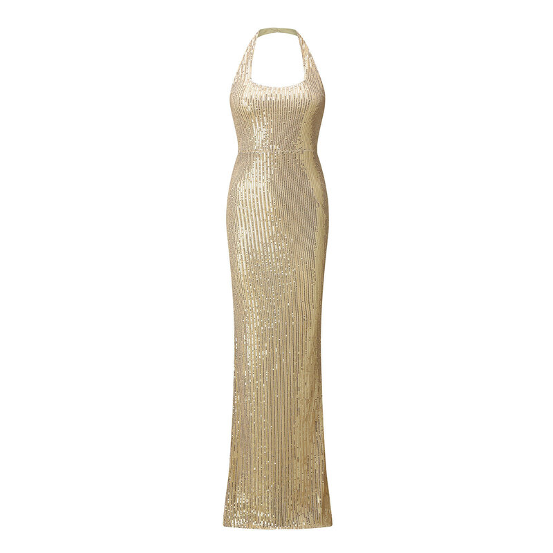 Homecoming Kleid 2024 elegante reine Farbe ärmellose Neck holder schlanke Meerjungfrau Pailletten Kleid Vintage Cocktail kleider für Frauen