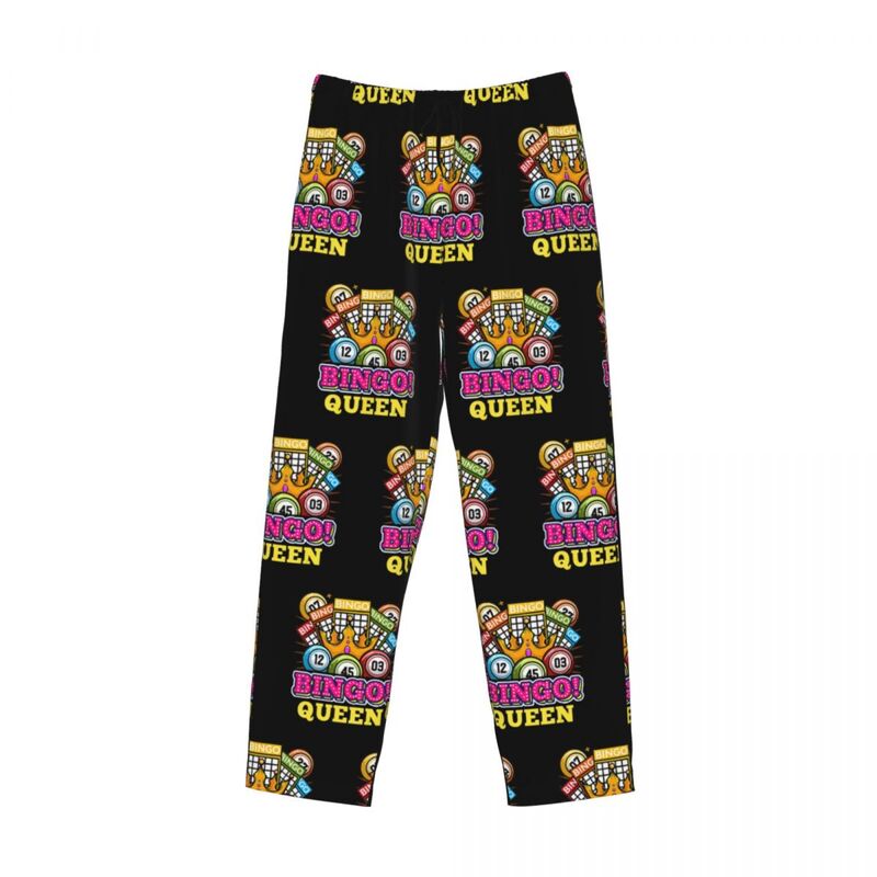 Niestandardowe spodnie od piżamy Bingo Queen Męskie najlepsze zagraj w Bingo Bielizna nocna Lounge Spodnie do spania Rozciągliwe z kieszeniami