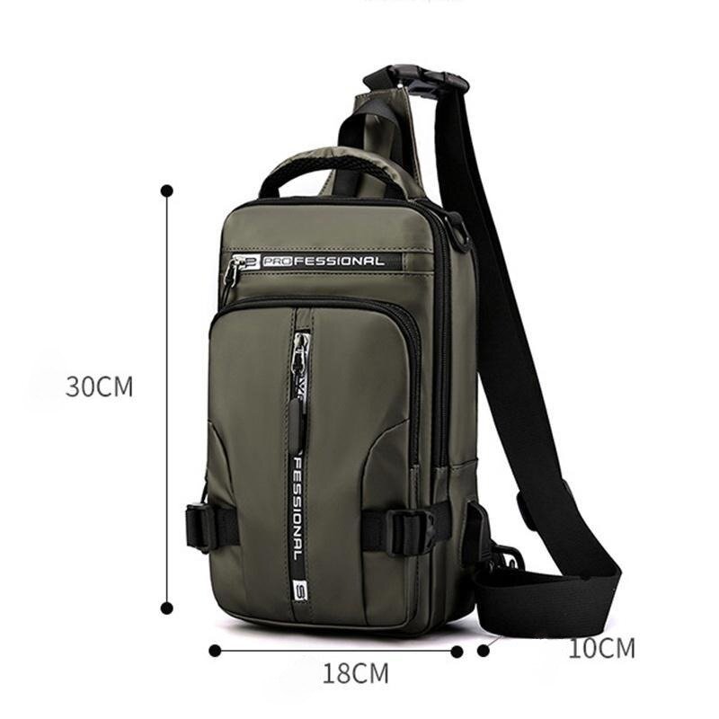 Нейлоновый рюкзак для мужчин, мужская сумка на ремне через плечо с портом для зарядки, дорожный ранец, маленькая сумка-мессенджер, нагрудная сумка