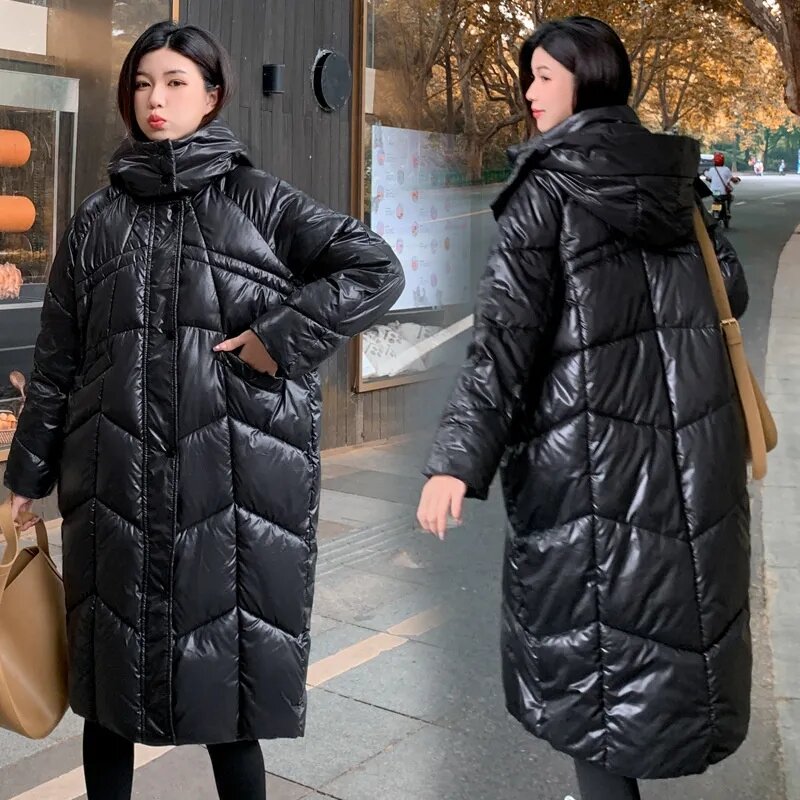 2023 Winter Hooded Jacket Women Parkas New Down Cotton Jackets Ladies Loose Long Casual Thicken Warm Waterproof Female Outwear