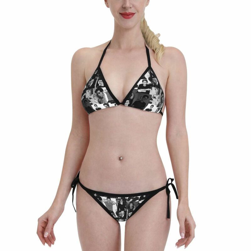 Комплект бикини с коллажем Dylan O'Brien, 2022 г., новый купальник, винтажный женский купальный костюм с лямкой на шее, комплект пляжной одежды
