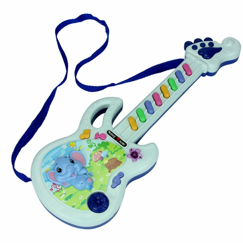 Kinder spielen Baby akustische Kunststoff Elefant Musik Tastatur Gitarre Musik instrument Baby Spielzeug Geschenk Farbe senden durch zufällige Geschenke