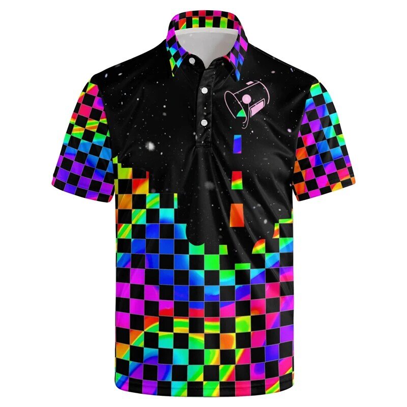 Camisa polo casual de manga curta masculina, camisa de botão, milho engraçado Tops estampados em 3D, moda, nova, 2024