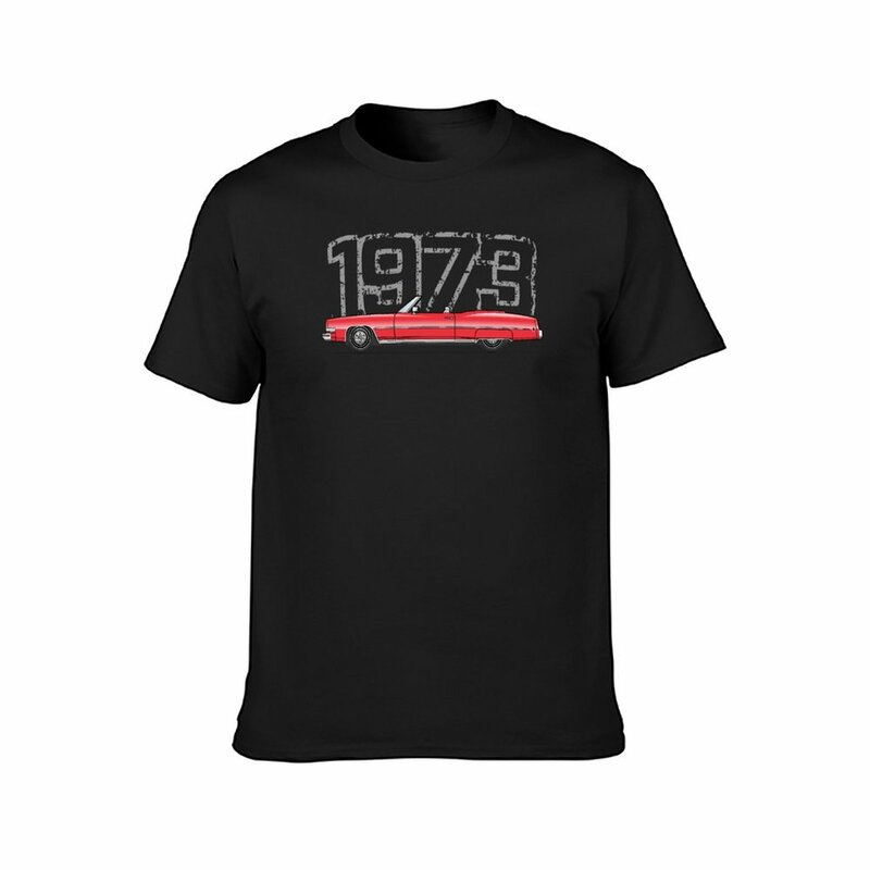 Camiseta vermelha 1973 vintage para homens, Tee campeão, extragrande