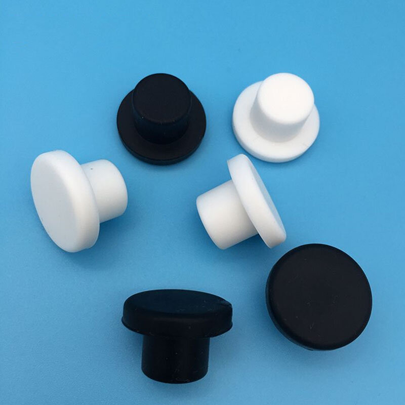 Dia 2-14mm Solid Silicone Rubber Round Seal Hole Plug T Type Blanking End Seal Stopper Cover Black