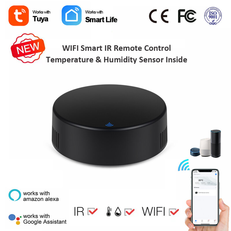 Tuya Smart IR WiFi Remote Control Universal Infrared Smart Home Control for TV DVD AUD AC Works with Alexa Google Home