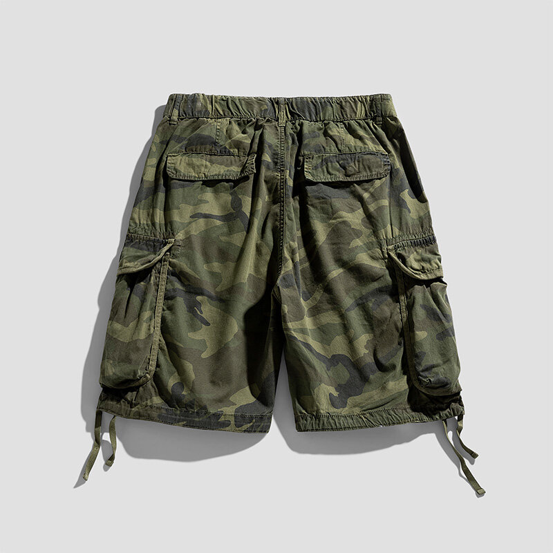 Verão homens carga camuflagem shorts dos homens multi bolso algodão casual sólido shorts primavera dos homens basculador calças curtas masculino dropshipping