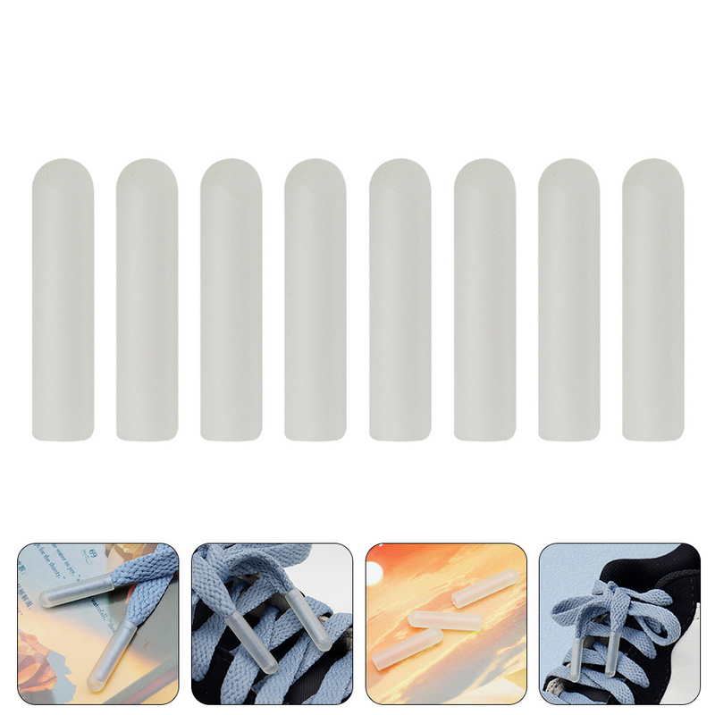 Punta de plástico de bala para cordones, decoración para zapatos informales, 8 piezas