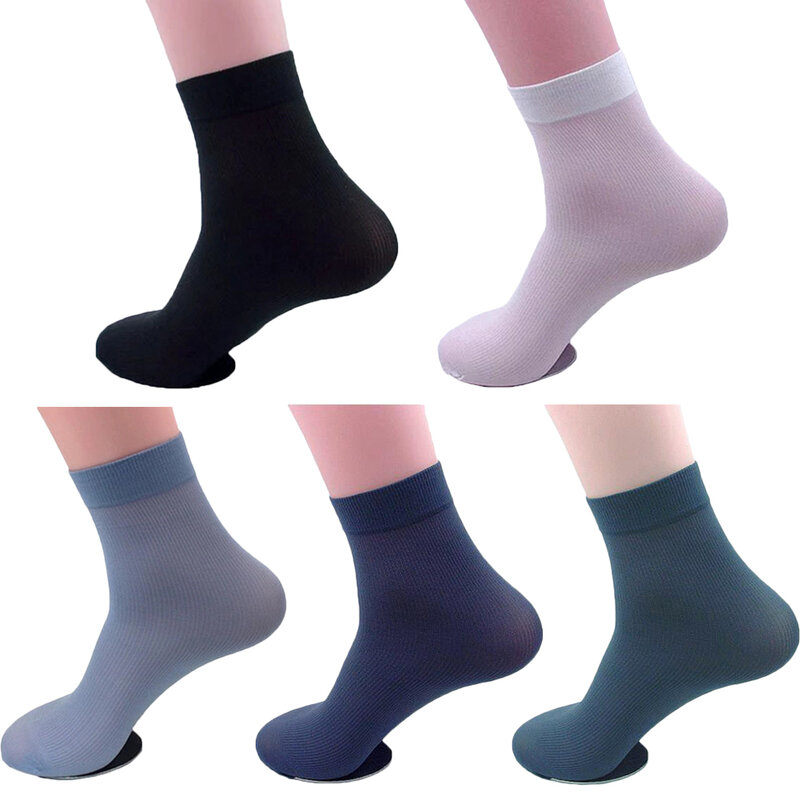 1 paar Bambus Seide Ankle Socken Business Kleid Socke Sommer Dünne Streifen Sport Socken Keine Ferse Calcetines Hombre Dropshipping