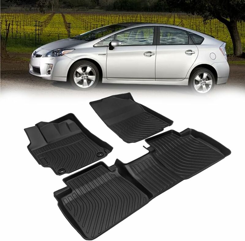 Tapis de sol de voiture personnalisés coordonnants, tapis de sol avant et arrière, caoutchouc TPE, compatible avec Toyota Camry 2015-2017, tous temps