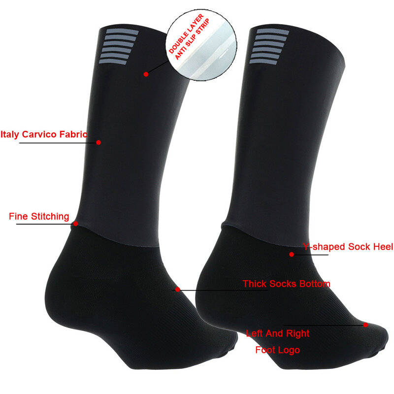Calcetines antideslizantes sin costuras para ciclismo, calcetín de compresión de alta tecnología, moldeado Integral, para correr al aire libre, novedad