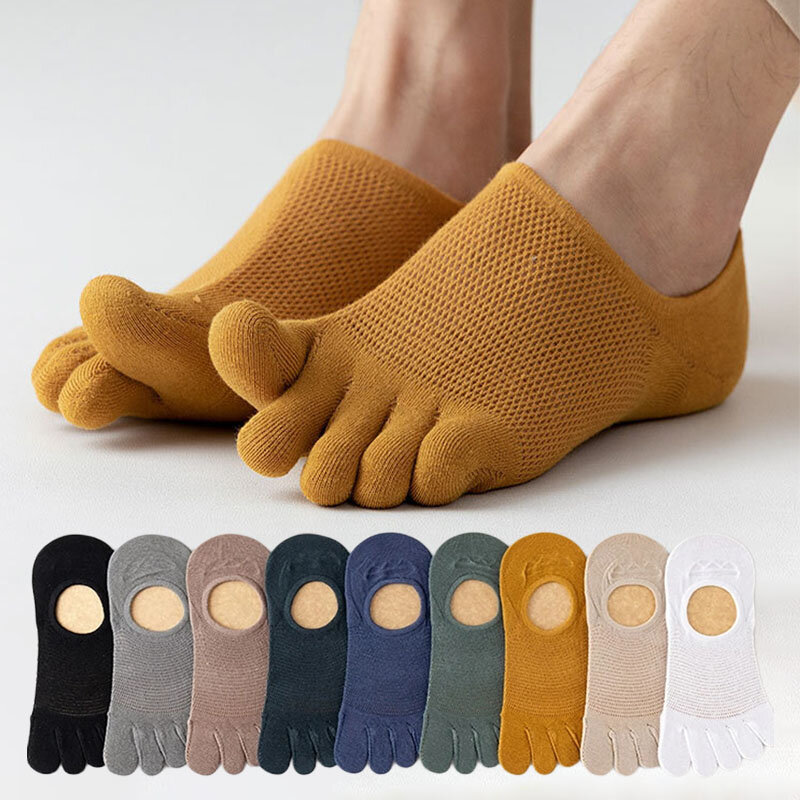 3 Pairs/lot Men's Socks Fashion Casual Soft Breathable Finger Boat Sock High Quality Mesh Casual Sox for Male Sweat-absorbing