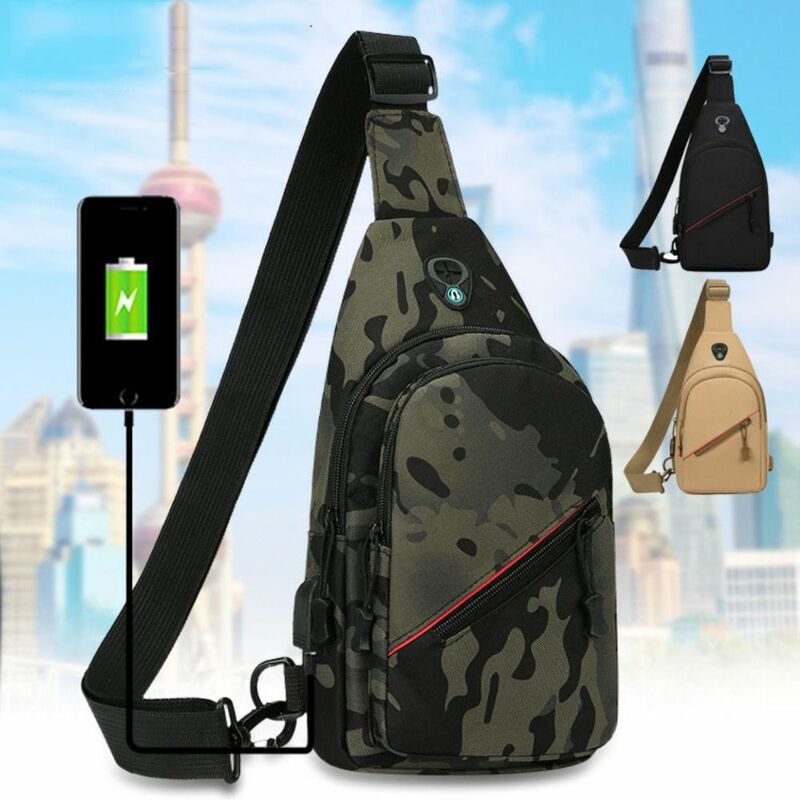 USB Charging Waist Bag Fashion Multifunctional Nylon Small Cloth Bag Multi-compartment Purse Mobile Phone Bag