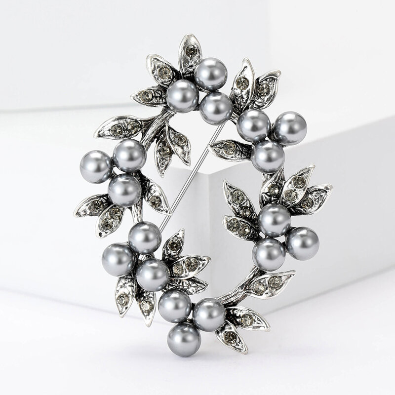 Broches de couronne de perles vintage pour femmes, épingles botArabes unisexes, 2 couleurs disponibles, accessoires de fête décontractés, cadeaux