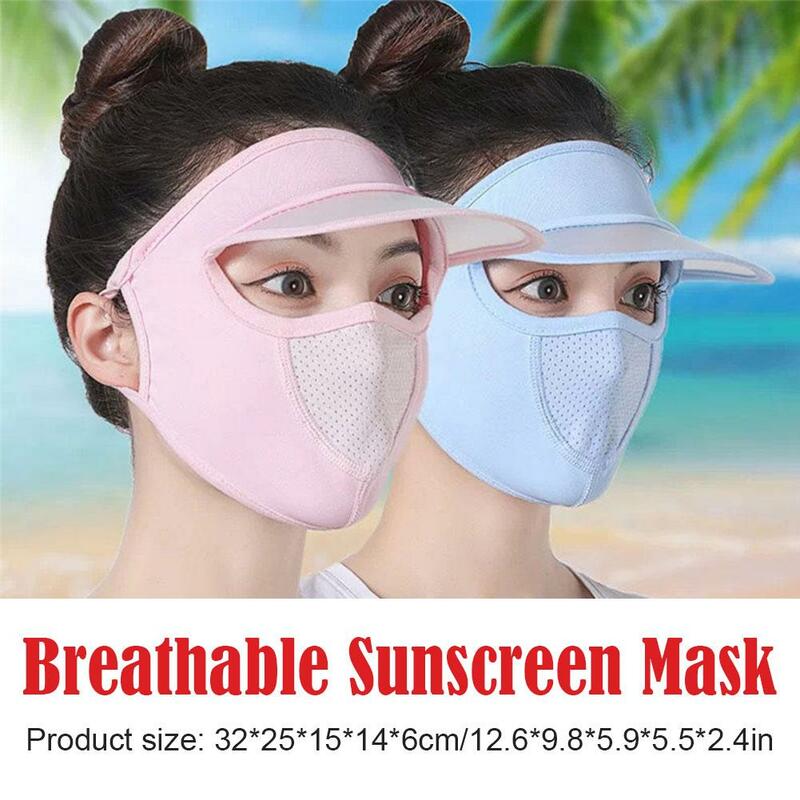 Máscara de seda de hielo con visera, protector solar, protección UV, velo facial, sombreros de ciclismo al aire libre, gorras de verano