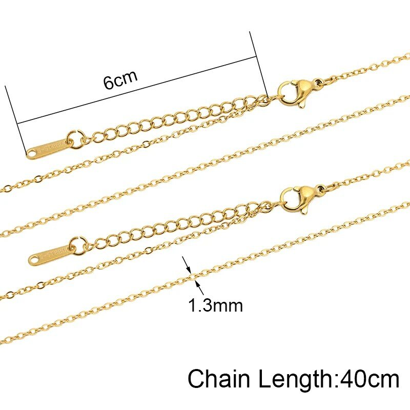 5 stücke Edelstahl ketten Halskette Bulk Länge 40cm Gold Farbe dünne Glieder kette Los für DIY Schmuck Herstellung liefert Zubehör