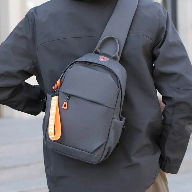 2023 جديد الرجال حقيبة الكتف متعددة الوظائف حقيبة مضادة للماء الرجال الترفيه الأعمال حقيبة كروسبودي USB شحن حقيبة النايلون حقيبة الصدر