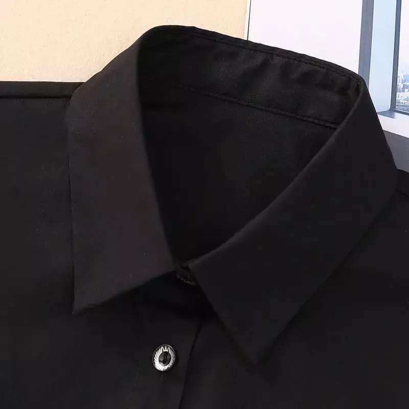Damska bawełniana kryształowa z imitacją kołnierzyka bluzka Vintage solidny odpinany do koszuli kołnierzyk z fałszywym bluzka z klapą Top ubrania damskie akcesoria
