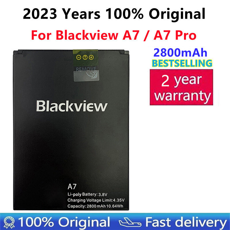 100% original blackview a7 bateria 2800mah back up substituição da bateria para blackview a7 duplo telefone inteligente