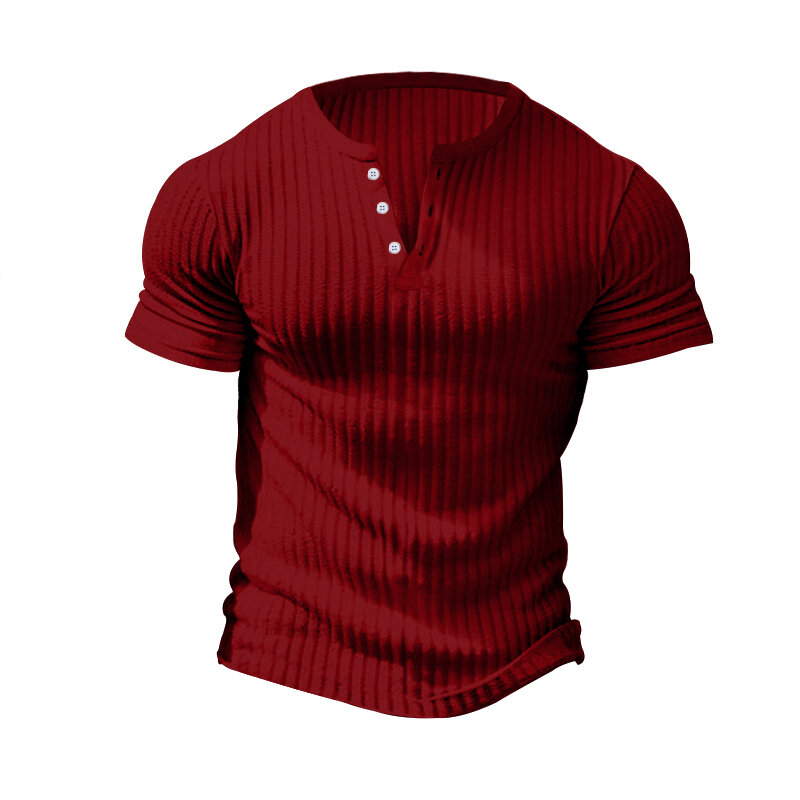 Polo Shirt olahraga pria, kaus kasual Pit bergaris Amerika Retro trendi 2024