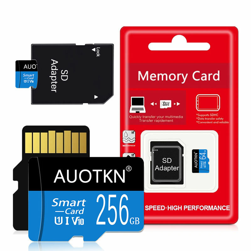 Alta Velocidade Mini Cartão de Memória para Telefone, Flash TF Card, USB Pendrive, Cartão Micro SD, 8GB, 16GB, 32GB, 64GB, 128GB, 256GB, UHS-I