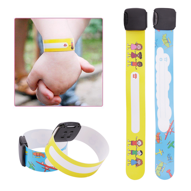 Id crianças pulseira de segurança da criança pulseiras pulseira de identificação à prova dwaterproof água perdido banda anti pulseiras de pulso reutilizável