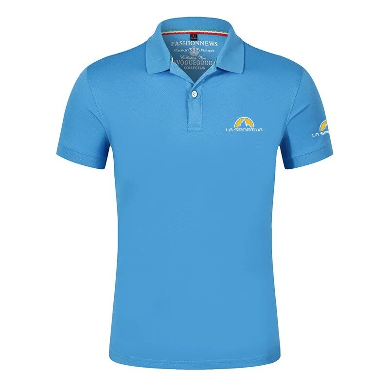 2024 Summer men's La Sportiva Logo printing sports fitness breathable short-sleeved lapel design Polo shirt.