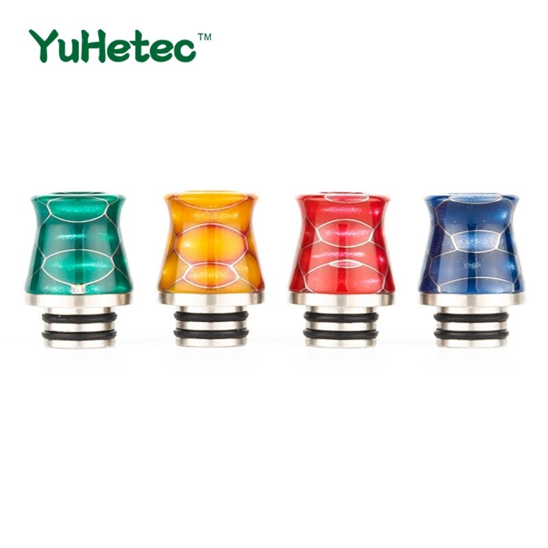1PCS 510 Drip Tip Resin Stainless Steel Vase Shape Epoxy Resin Honeycomb Heat Resistance Mouthpiece for TFV8 Baby Random Color