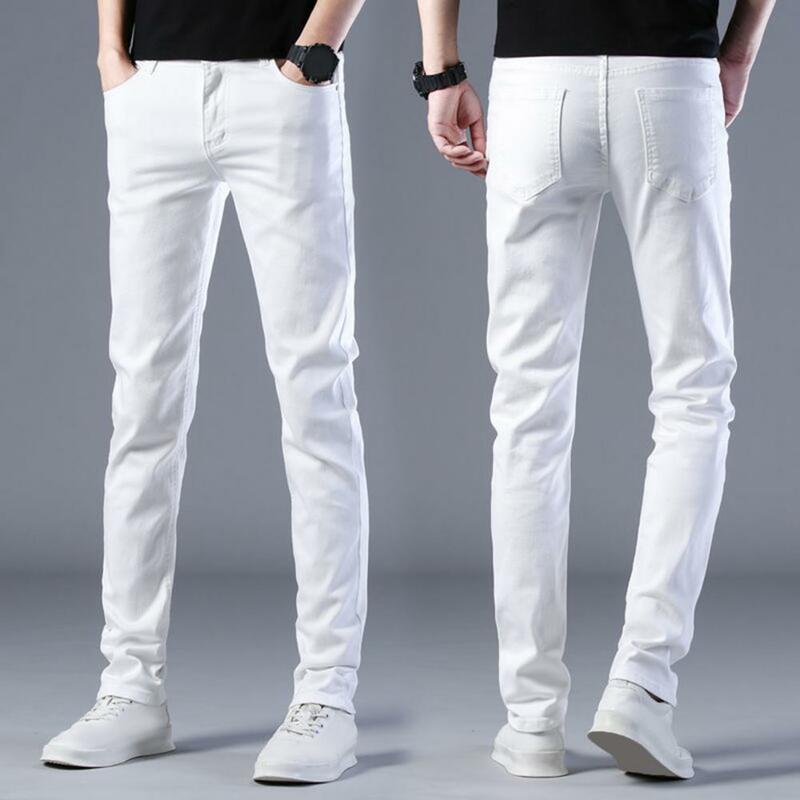 FJBusiness-Pantalon Slim Fit avec Poches artificiel astiques pour Homme, Style Zippé, Tissu Respirant, Tenue Confortable Toute la Journée, Régulier