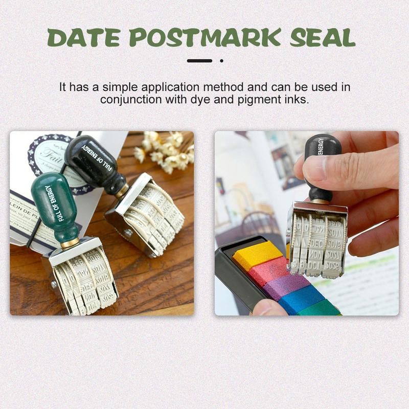 Date Digital Seal DIY Multi-function Knob Date School Stationery Knob Stamp Stamp School Stationery