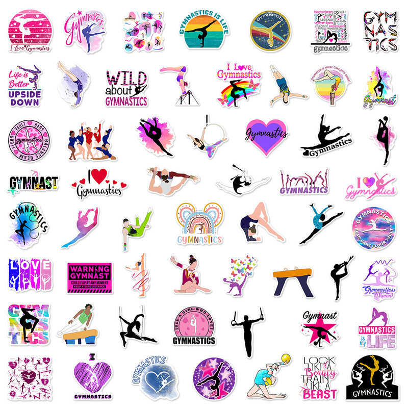 10/30/50pcs Cartoon ginnastica danza adesivi arte estetica Sport decalcomanie telefono valigia chitarra impermeabile Graffiti Sticker Decor