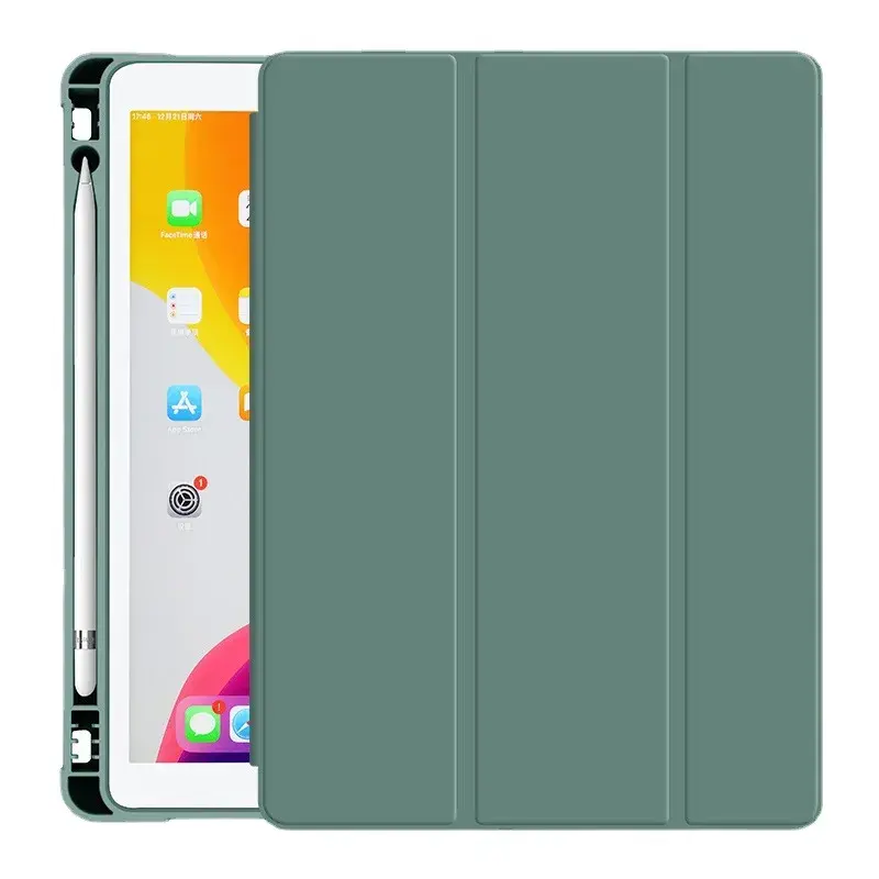 Dành Cho iPad 10.2 8th 2018 2017 9.7 Ốp Lưng Bao Da Thông Minh Với Bút Chì Cho Mini 5 10.5 Pro 11 2021 không Khí 5 2022 Cho iPad Air 4 10.9