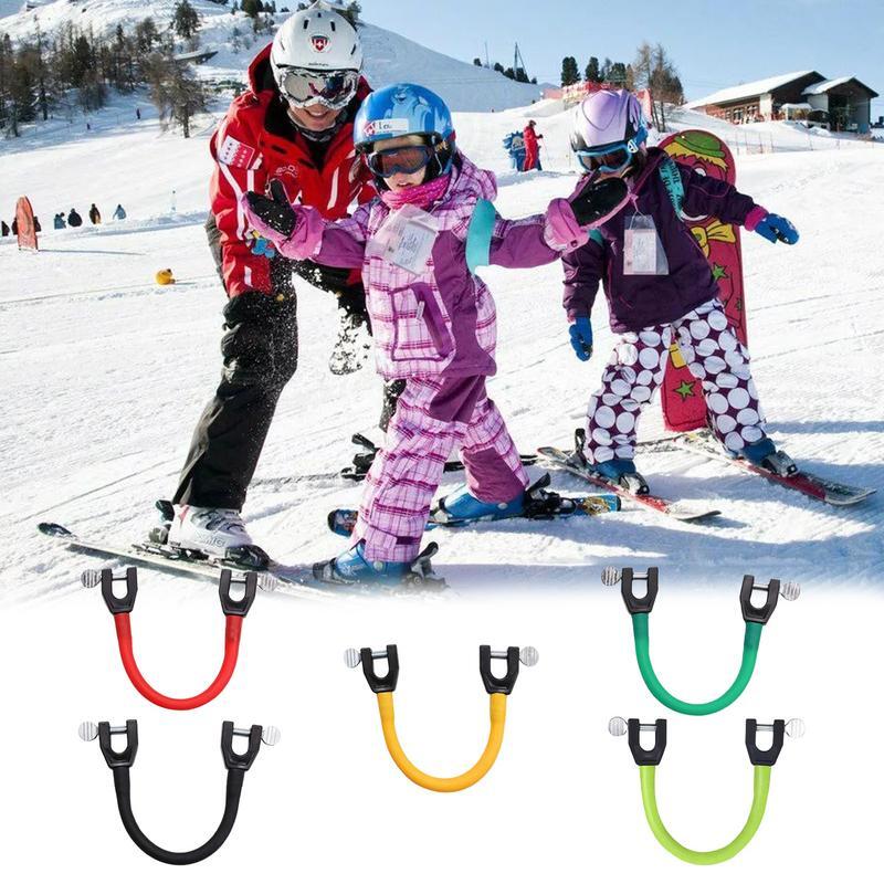 Kids Ski Tip Connector Snowboard Connector Ski Clips Connector Trainer Easy Snow Ski Training Tools Ski Tip Wedge Aid Winter