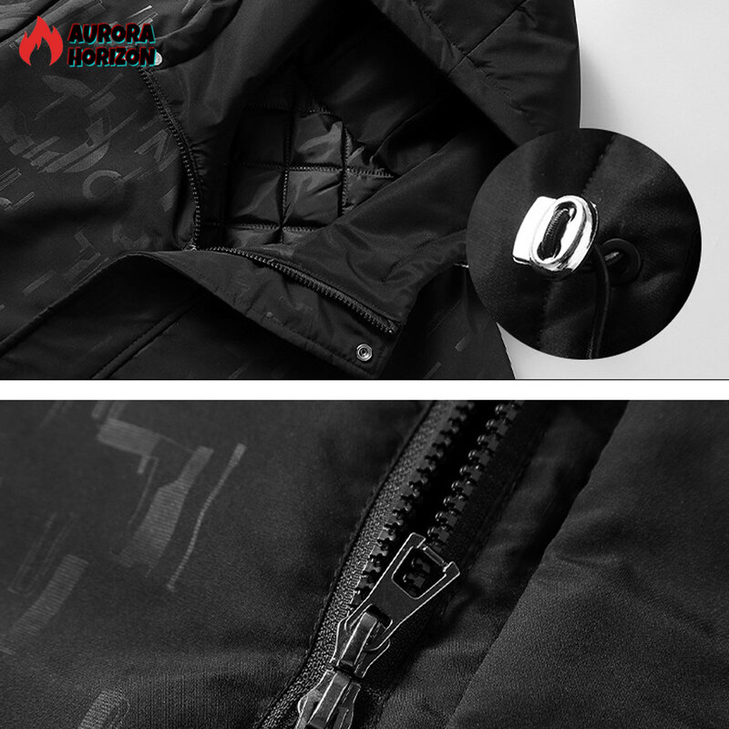 ZOZOWANG-Parka con estampado de Bandana para hombre, chaqueta gruesa de invierno, de color negro, talla grande 10XL
