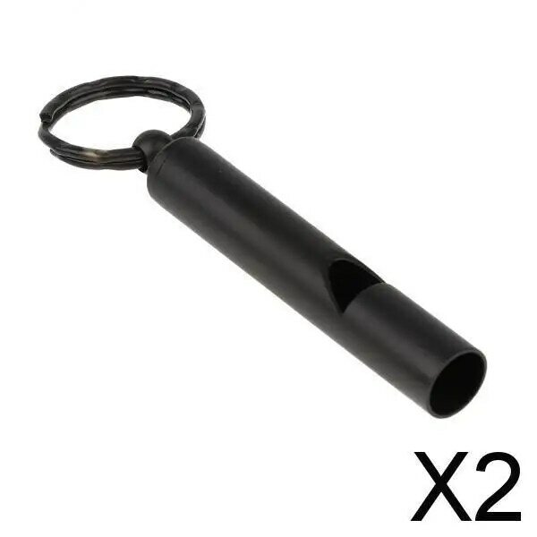 2X Emergency Whistle Outdoor Survival Rust Proof Adventure Black