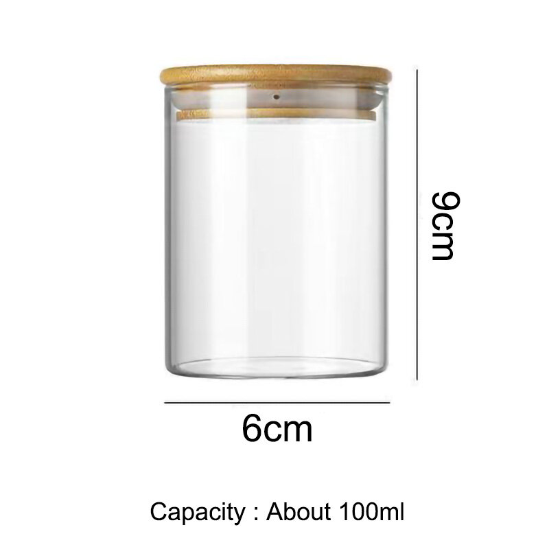 มินิไม้ฝาแก้วกาแฟถั่ว Airtight Canister เก็บรักษาอาหารแบบพกพาคอนเทนเนอร์ Candy Jar กระป๋องชา100ML
