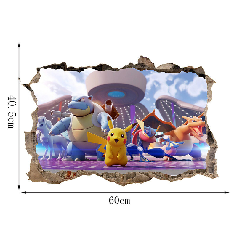 Pokemon Cartoon Muursticker Zelfklevende Raam Glazen Kamer Deur Decoratie Pickchu Rayquaza Eevee Originaliteit Sticker Cadeau